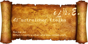 Ösztreicher Etelka névjegykártya